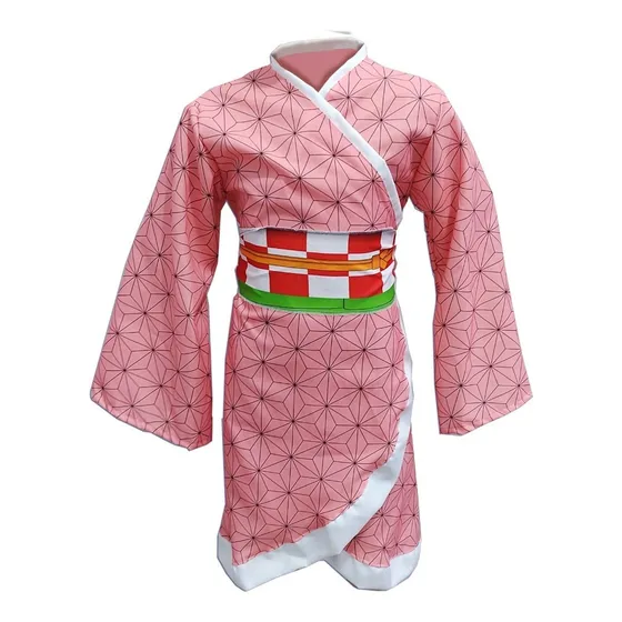 Cosplay Nezuko Disfraz Demon Slayer Niños Infantil Kimono