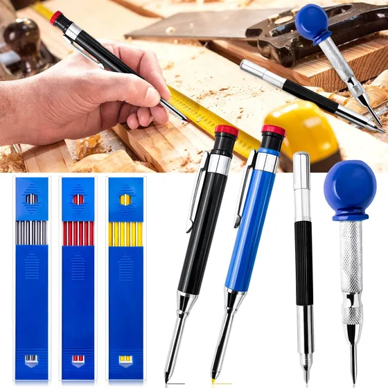Mechanical Carpenter Pencils Set With Refills Center And