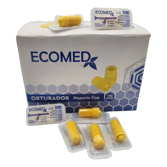 Obturador Amarillo Ecomed. Heparín Cap. Caja X 100