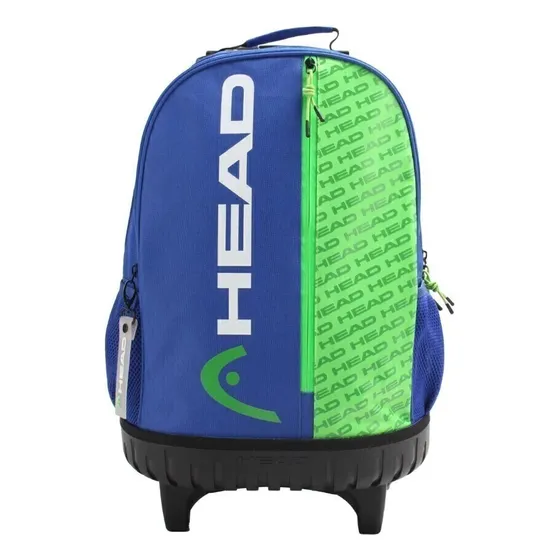 Mochila C/carro 18 PuLG Head 27704 -sin Tiras Espalda Color Azul-Lima Diseño de la tela Liso