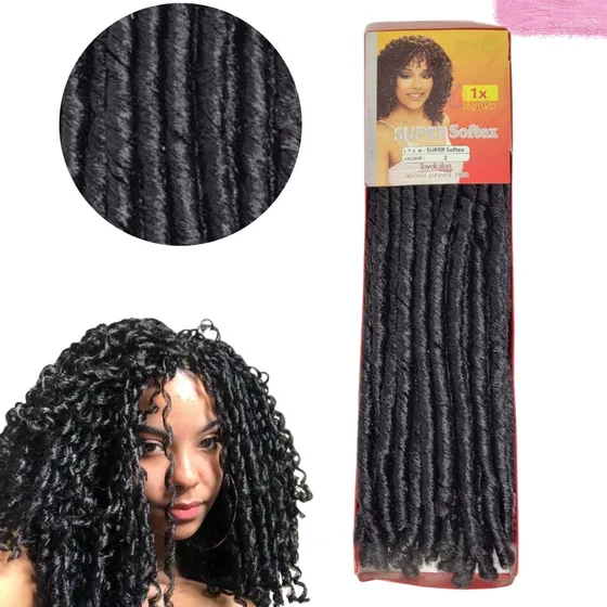 Cabelo Cacheado Nina Softex Crochet Braid Wig 70gr Cor Castanho Escuro #2
