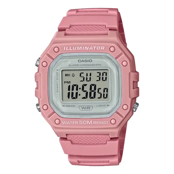 Reloj Casio Unisex W-218hc-4av Illuminator Alarma Calendario Color de la correa Rosa Color del bisel Rosa Color del fondo Neutro