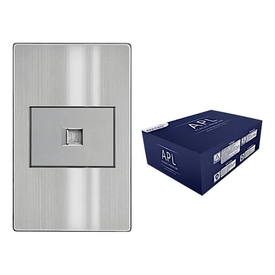 Kit 15 Pz Placa Contacto Telefonico Acero Inox. Gris Apl-108 110 A 110v Plateado