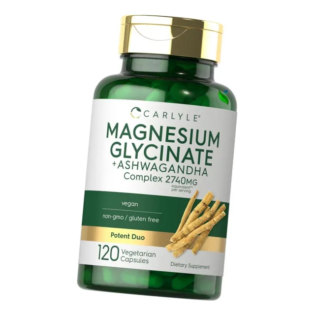 Suplemento en cápsulas vegetales Carlyle Magnesio Ashwagandha sabor n/a x 118g