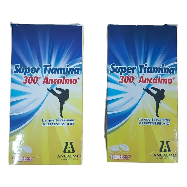 Super Tiamina 300 Ancalmo 100 Tabs Paquete De 2 Sabor insaboro