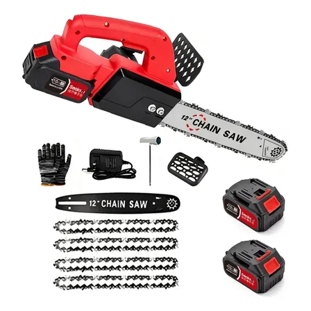 Motosierra Inalámbrica Eléctica Portátil Sin Escobillas Color Negro Motosierra Inalámbrica Eléctica Portátil Sin Escobillas Color Negro