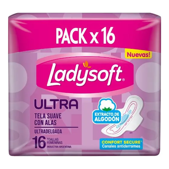Toallitas Femeninas Ladysoft Ultradelgada Tela Suave Dual Co