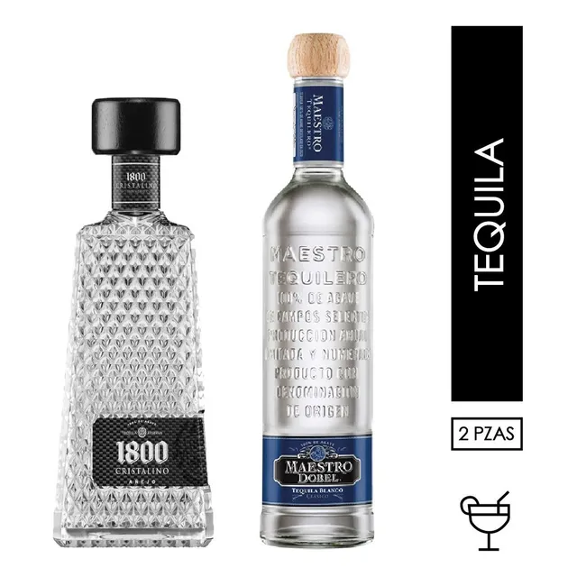 Pack 1800 Cristalino 700ml + Maestro Dobel Blanco 700 Ml