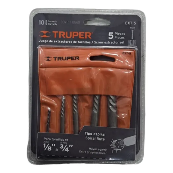 Extractor De Tornillos 5pzas Truper