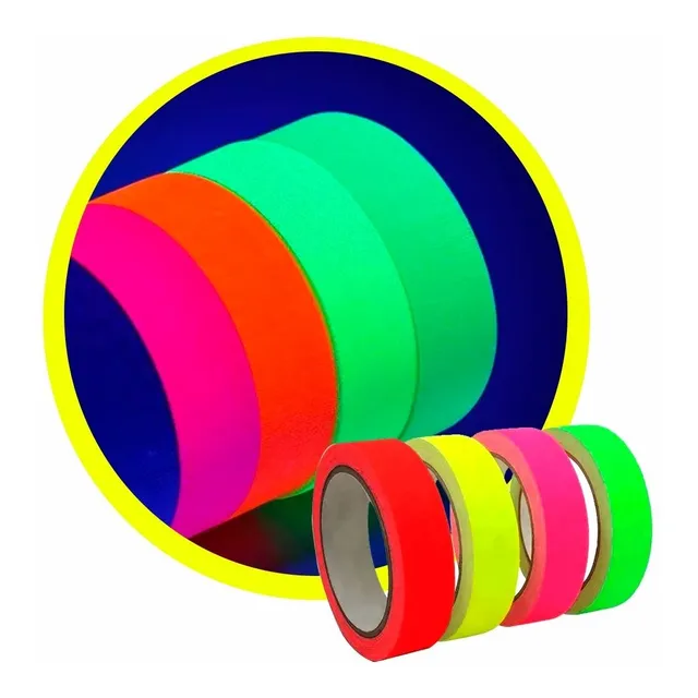 Cinta Adhesiva Colores Neon Para Eventos Cumpleaños