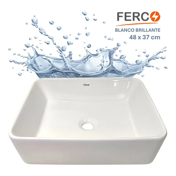 Lavamanos Moderno Rectangular Para Sobreponer 48x37cm Ferco