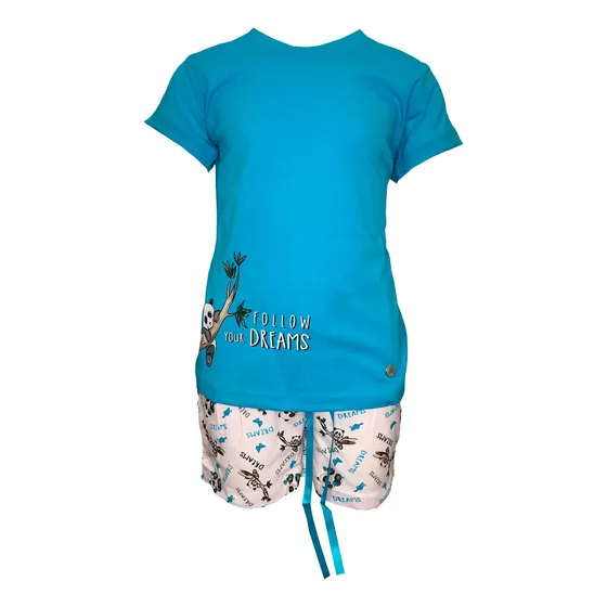 Pijama Algodón Corto Panda 12/16 Niña Mon Amour