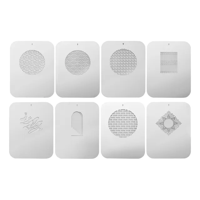 Juego De 8 Tarjetas Gráficas, Placas De Metal Con Patrones H