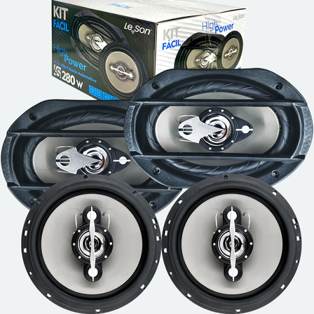 Kit Fácil Alto Falantes 6x9 E 6 Polegadas 280w Porta Tampão Kit Fácil Alto Falantes 6x9 E 6 Polegadas 280w Porta Tampão