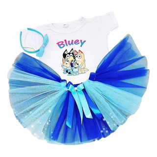 Bluey Disfraz Conjunto De Tutu Con Remera Bluey Disfraz Conjunto De Tutu Con Remera
