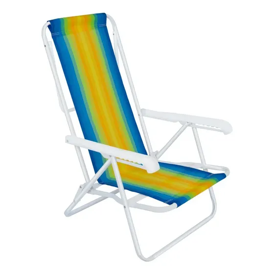 Sillas Playeras 4 Posiciones Acero Rayada Mor Color Mix