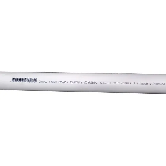Caño Rigido Semipesado Pvc 32mm X 3mts Curvable Tecnocom