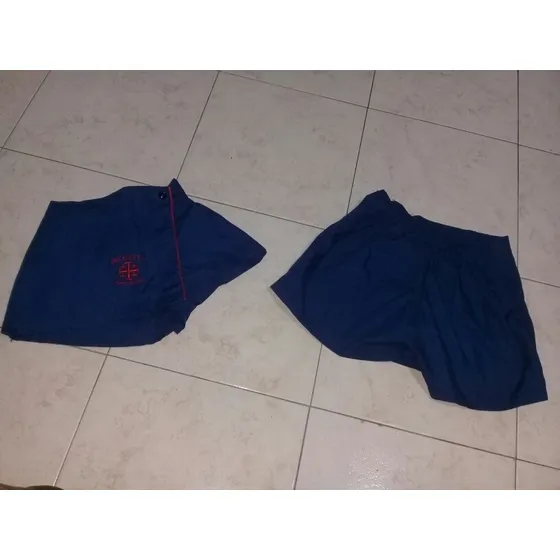 Pollera Azul Con Short Gimnasia Colegial Niña 