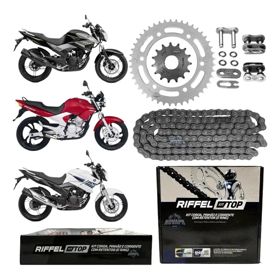 Kit Relação Transmissão Fazer250 05/17 Com Retentor Riffel