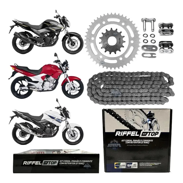Kit Relação Transmissão Fazer250 05/17 Com Retentor Riffel