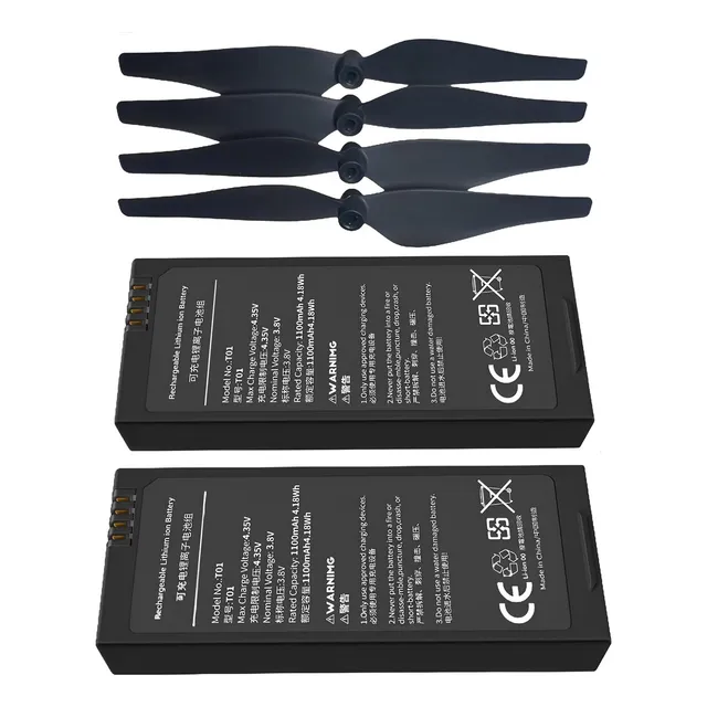 Xdjxwjn Batería Tello 2pcs Mah Y 4 Pcs Hélice Para Dji Te.