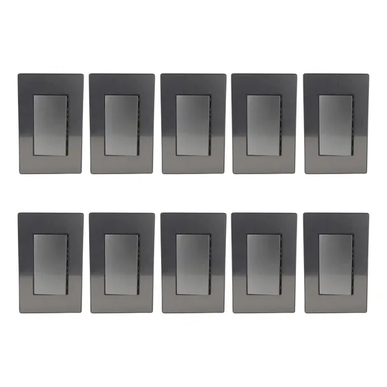 Placa Sanelec Con Apagador Doble Paquete 10 Pz