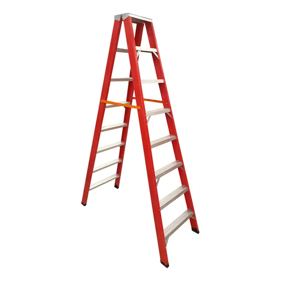 Escalera Tijera 8 Escalones Doble Aluminio Lh-1835