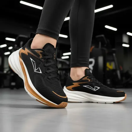 Tênis Feminino Olimp Vili Ace Academia Caminhada Treino Eva Preto Golden 36 Br