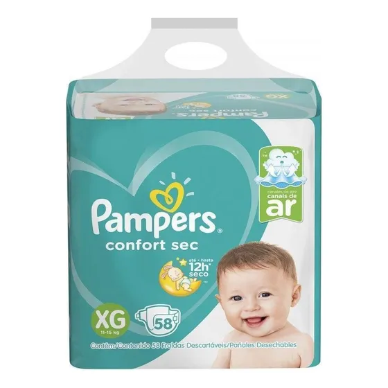 Fralda Pampers Confort Sec Big Xg C/58