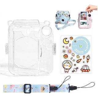 Kit Funda Transparente Para Instax Mini 12 Con Calcomanías Kit Funda Transparente Para Instax Mini 12 Con Calcomanías