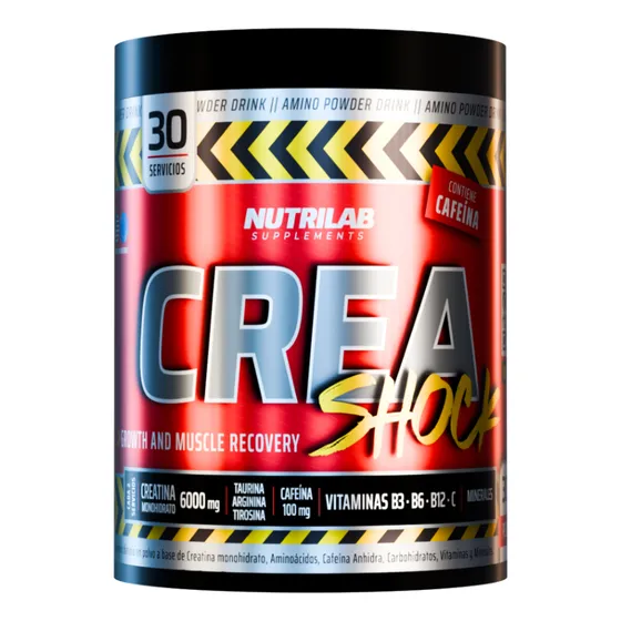 Pote Nutrilab Crea Shock Creatina En Pote De 300g Sabor Ananá en polvo