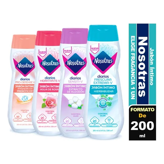 Jabón Íntimo Nosotras Diarios 200 Ml Elige Fragancia