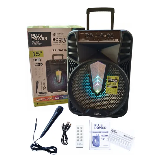 Corneta Amplificada 15 Pulgadas (30.000w) Led Multicolor