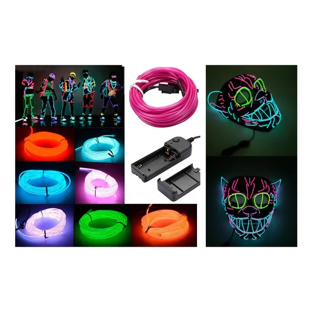 Cable Cordon Flexible Luz Led Neón 2mts Luminoso Reflectivo 