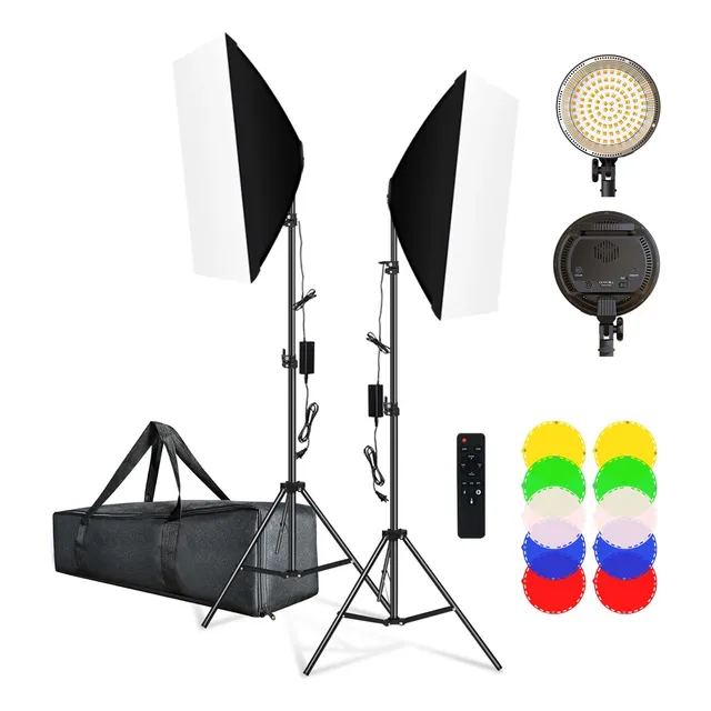 Kit De Iluminación Softbox 2* Luz De Estudio Pgraphy De 55 W