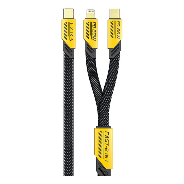 Cabo De Dados De Carregamento Rápido 65w Com 2 Saídas Nylon
