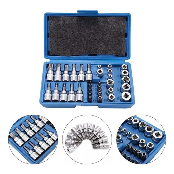 Juego De Copas Y Puntas Torx 34 Piezas Profesional ( 3/8'' )