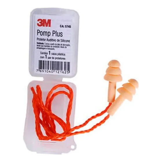 Protetor Auricular Tipo Esportivo Plug Silicone Pomp Plus 3m