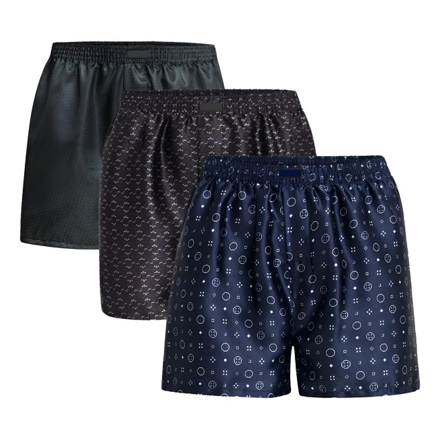 Kit Com 3 Cueca Samba Canção De Cetim Short De Dormir Pijama Kit Com 3 Cueca Samba Canção De Cetim Short De Dormir Pijama