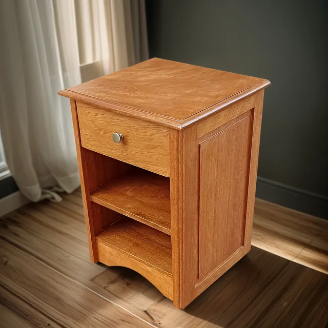 Velador,mesa De Noche,madera Tornillo,modelo Vlr 10