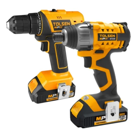 Kit Taladro Tolsen 20v 10mm Y Atornillador Impacto-ferrejido