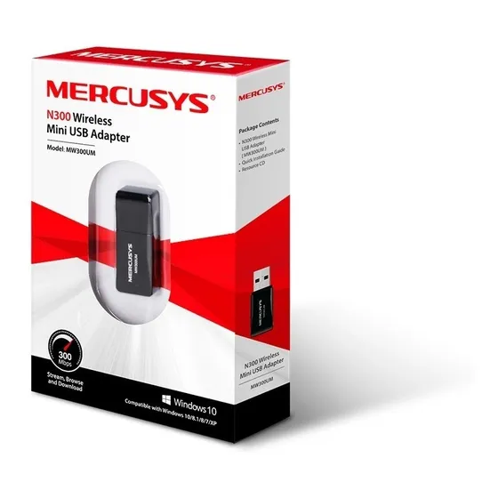 Adaptador Tarjeta Red Inalambrico Wifi Usb Mercusys Mw300um