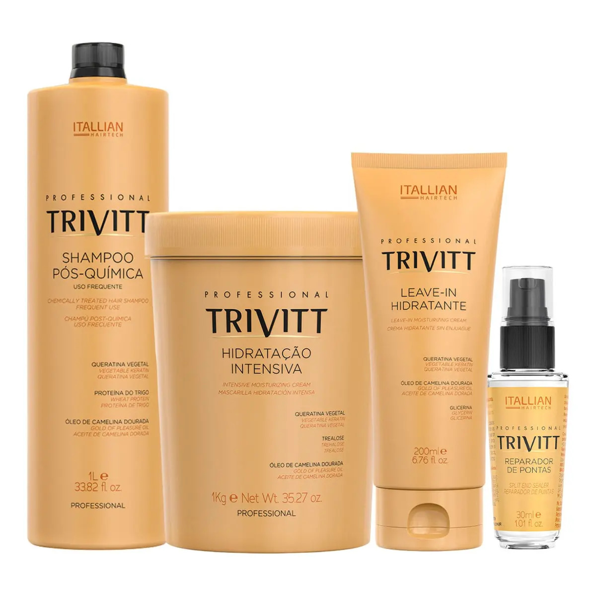 Trivitt Shampoo 1l+ Mascara 1kg+leave-in + Reparador Trivitt Shampoo 1l+ Mascara 1kg+leave-in + Reparador