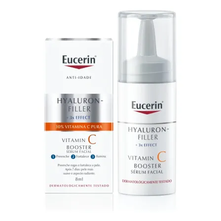 Eucerin Sérum Facial Vitamina C Pura 10% Concentrado 8ml, Antioxidante, Pele Uniforme, Hyaluron-filler, Ácido Hialurônico, Antirrugas Todo Tipo De Pele Dia/noite