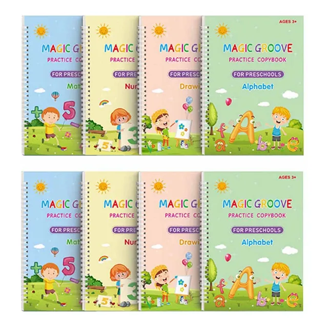 Xhn 2 Set De Cuaderno Caligrafia Magic Copy Book Para Niños