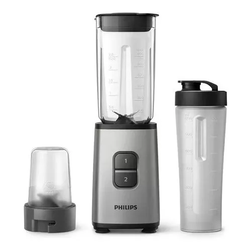 Mini Licuadora Bate, Corta Y Pica Philips Hr2604 Color Gris
