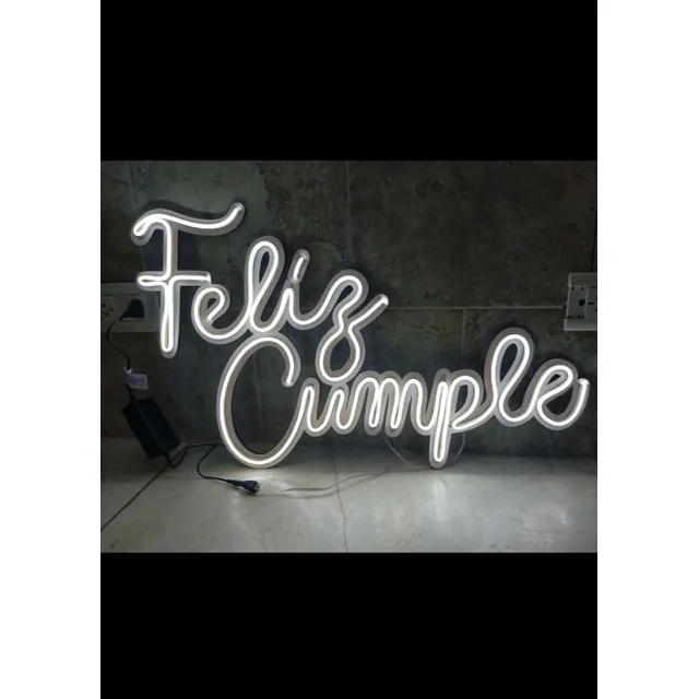 Cartel Neón Feliz Cumple