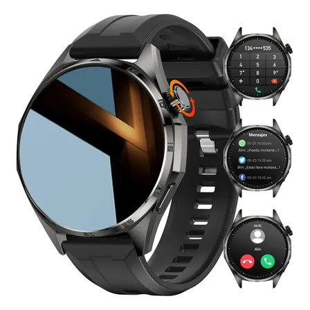 Smartwatch Sport 1.53 Bluetooth Calling Para Homens À Prova Preto Milanês