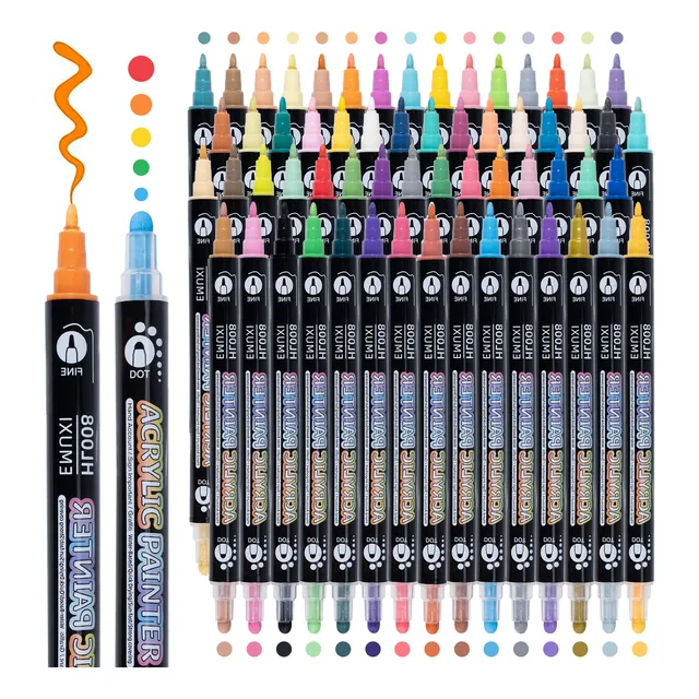 Marcadores Plumones Doble Punta Pincel 60 Colores