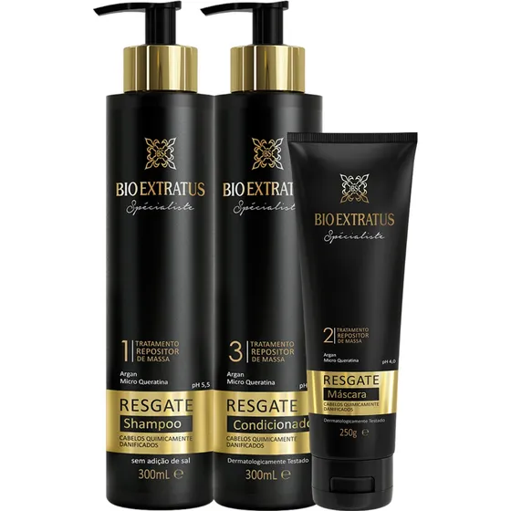 Kit Spécialiste Resgate Bio Extratus Shampoo Condici Máscara